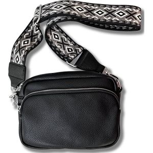 Lundholm tassen dames schoudertas dames crossbody tas zwart - telefoontasje dames - cadeau voor haar - vrouwen cadeautjes tip - tassenriem dames bag strap | Scandinavisch design - Skagen serie