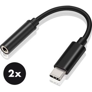 Staza USB-C Naar 3.5mm AUX Adapter - DAC - 2 Stuks - Zwart