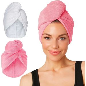 Haarhandoek - Roze - Hair Towel - Haarhanddoek Microvezel - Hoofdhanddoek - Snel Drogend
