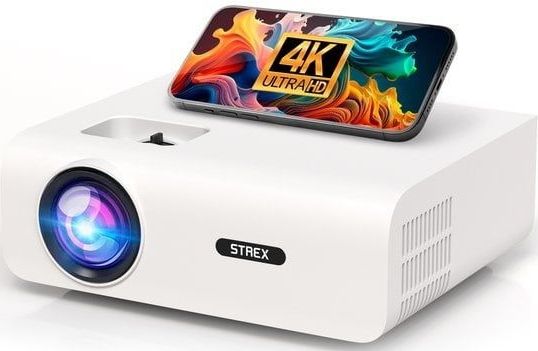 Strex Beamer - 1080P Full HD - 15000 Lumen - Draadloos Streamen - WiFi - Bluetooth - Mini Beamer - Projector