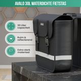 Avalo Fietstassen Dubbel Waterdicht – Fietstas 30 Liter – Zwart - Met Reflectoren - Fietstassen Electrische Fietsen