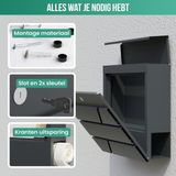 Avalo - Brievenbus RVS - Antraciet - Incl. Krantenvak en Slot