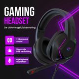 Strex Gaming Headset met Microfoon RGB Verlichting - 7.1 Surround Sound