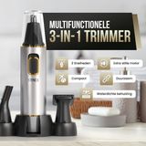 Strex - 3 In 1 Neushaartrimmer Set - Oplaadbaar - Neustrimmer / Oortrimmer / Wenkbrauwtrimmer / Baardtrimmer