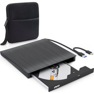 STREX - SP299 - Externe DVD Speler en Brander - USB-A en USB-C - Inclusief Opberghoes