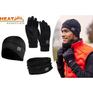 Heat Essentials - Sport Set S/M - Thermo Handschoenen - Thermo Muts - Multifunctionele Nekwarmer - Heren en Dames