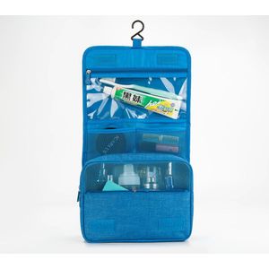 Rainbecom - Reis Toilettas Hangend met Haak - Cosmetica Tas - Travel Organizer - Etui voor Toiletartikelen - Lichtblauw