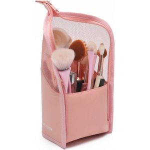 Toilettas voor penselen - Roze - Make up kwasten set organizer - Beautycase makeup - Tasje - Koffer