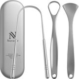 Tongschraper Set - RVS - 3 Varianten - Compact en Reisvriendelijk