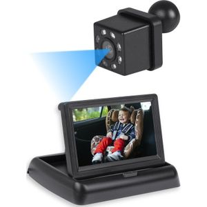Nuvance - Baby Camera met Monitor - Antislip - Verstelbaar - Achteruitkijkspiegel
