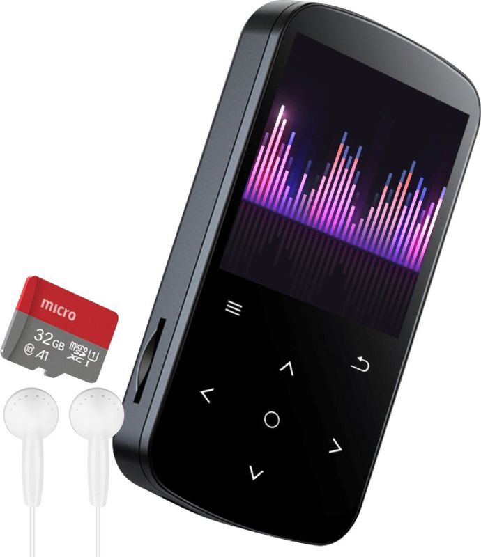 Nuvance MP3 Speler - Touchscreen en Bluetooth - Incl. Oordopjes en 32GB SD - Zwart