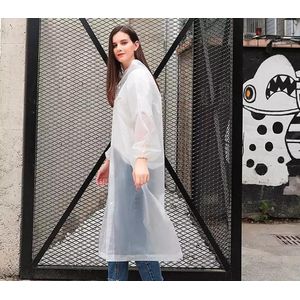 Regenjas WIT (Maat L) unisex - licht gewicht - opvouwbaar - pocket size - reizen - dames - heren regenjas