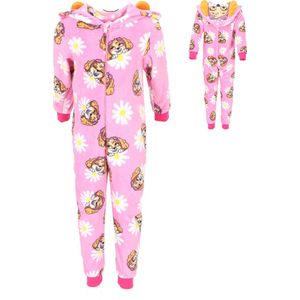 Minnie Mouse onesie - roze - Disney zacht fleece huispak - maat 104 - met capuchon