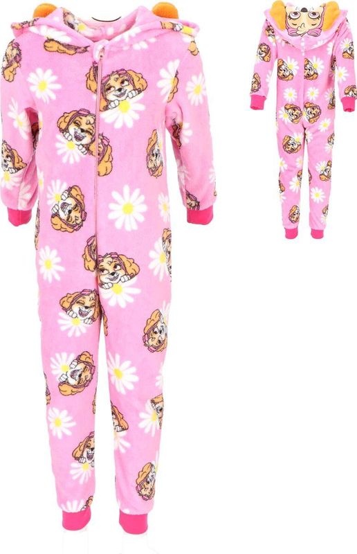 Paw Patrol - Onesie - Roze - 100% Polyester - Met Capuchon