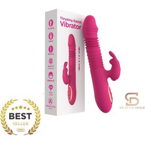 SELECTED DEALS® - Realistische Rabbit Vibrator - Kleur FUXIA ROZE - Vibrators voor Vrouwen - Fluisterstil & Discreet - Clitoris & G-spot Stimulator - Erotiek Sex Toys voor koppels