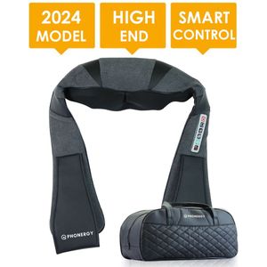 Phonergy Treatflow - Massagekussen - Draadloos - Elektrisch Apparaat - Nek en Schouder - Warmtefunctie met Infrarood - Draagtas -Zwart