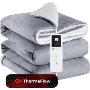 CoolHome - HB25 - Elektrische Warmtedeken - Donker Grijs - 130x180 cm - 9 Warmtestanden