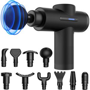 Squago Massage Gun professioneel - 32 standen - 10 opzetstukken - Compact massage Apparaat - Massage Pistool - Massagegun