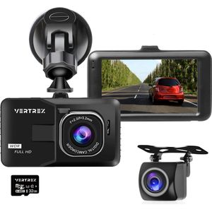 VERTREX - Dashcam - 1080P Full HD - Voor en Achter - Nachtvisie - G-Sensor - 170° Wijdhoeklens - 3,0 LCD - Bewegingsdetectie - Incl. 32GB MicroSD Kaart