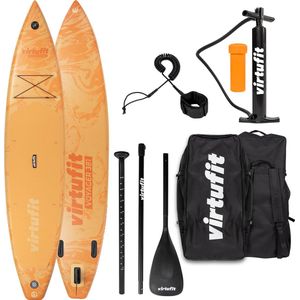 Virtufit Supboard Voyager 381 - Oranje - SUP board - Opblaasbaar - Stand Up Paddle Board - Inclusief accessoires en draagtas - Verstelbare peddel - GoPro Mount - Mogelijkheid om kajak zitje te bevestigen - Tot 180 kg