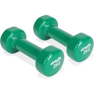 VirtuFit Vinyl Dumbbell Set Pro - 2 x 2 kg - Groen