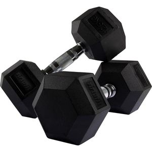 VirtuFit Hexa Dumbbell Pro Set - Hexagon Dumbbells - Gewichten Set - Duuzaam en Slijtvast - Krachttraining - CrossFit & Fitness - Geschikt voor Beginners en Professionals - 2 x 12.5 kg