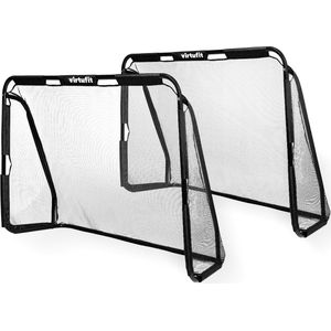 VirtuFit Voetbaldoelen Pro met doelwand Set - Voetbalgoals - 2 Stuks - 220 x 170 x 85 cm