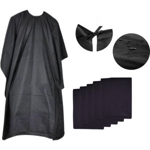 5 Kappersmantels - Kapperscape - Universele maat - Waterbestendig - Kapper - Schort - Zwart