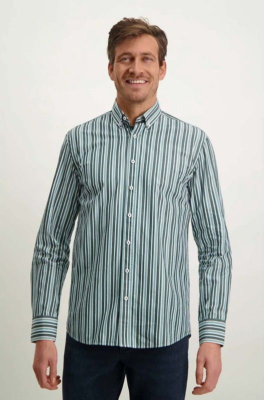 State of Art - Overhemd - Groen Blauw Gestreept - Katoen