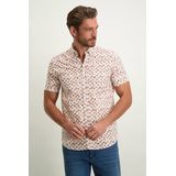 State of Art - Overhemd - Bruin - Katoen - Korte Mouw - Wijde Fit