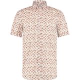 State of Art - Overhemd - Bruin - Katoen - Korte Mouw - Wijde Fit