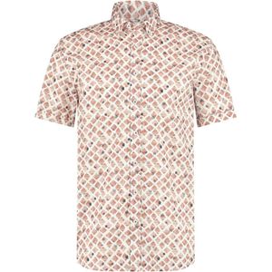 State of Art - Overhemd - Bruin - Katoen - Korte Mouw - Wijde Fit