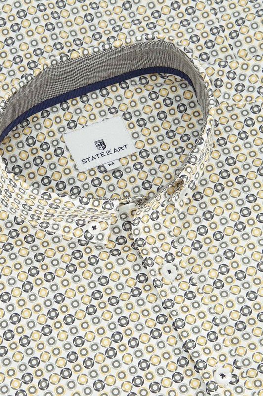 State of Art - Casual Overhemd - Geel - Katoen