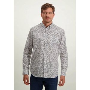 State of Art - Casual Overhemd - Blauw Wit Geprint - 100% Katoen