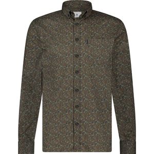 State of Art - Casual Overhemd - Groen - Katoen/Elastaan - Wijd Fit