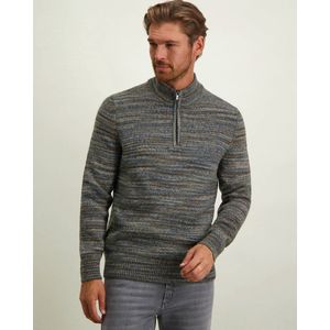 State of Art - Half Zip Trui Melange Grijs - Heren - Regular-fit