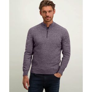 State of Art - Trui - Paars/Grijs Gemêleerd - Katoen - Half Zip