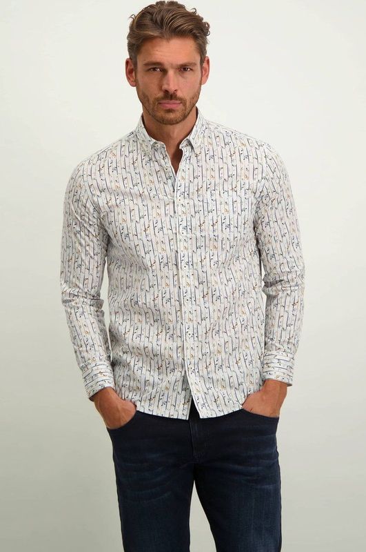 State of Art - Casual Overhemd - Wit - 97% Katoen 3% Elastaan