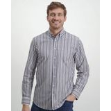 State of Art - Gestreept Casual Overhemd - Blauw - Katoen - Donkerblauw