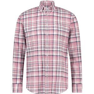 State of Art - Overhemd - Rood - Katoen/Linnen - Wijde Fit