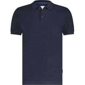 State Of Art Knitted Poloshirt Navy - Heren