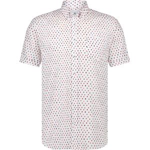 State Of Art Short Sleeve Overhemd Print Wit - Maat M - Heren - Overhemden Casual