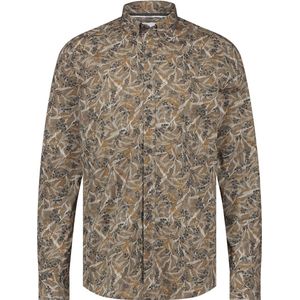 State of Art - Geprint Overhemd - Grijs - Katoen/Elastaan