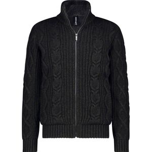 State Of Art Vest Heavy Cable - Donkergroen - Wolmix - Heren