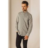 Longsleeve - Bruin - 97% Katoen 3% Elastaan - Geknoopt - Gestipt