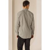 Longsleeve - Bruin - 97% Katoen 3% Elastaan - Geknoopt - Gestipt