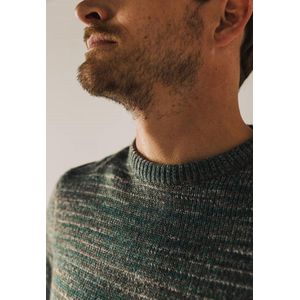 State of Art - Trui - Groen Gestreept - Acryl/Wol - Wijde Fit