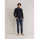 State Of Art Half Zip Trui Wol Blend Navy - Maat S - Heren - Pullovers