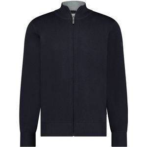 State of Art Heren vest blauw (Maat: S) - Effen - Halslijn: Opstaande kraag,