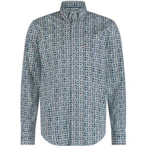 State Of Art Overhemd Print Swirls Groen - Maat M - Heren - Overhemden Casual